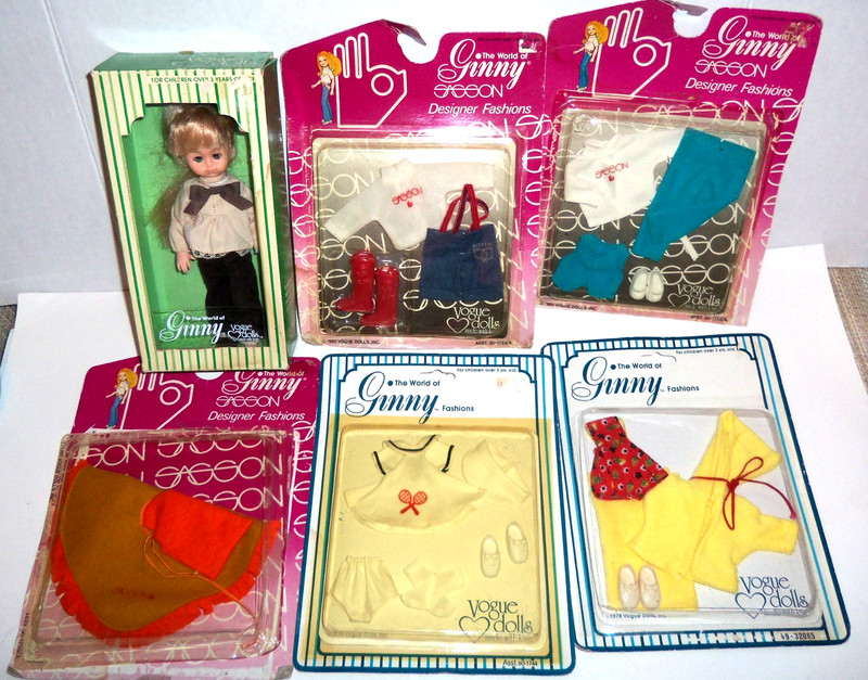 Vintage 1978 Vogue Ginny Doll and Vogue & Sasson Doll Clothes Lot