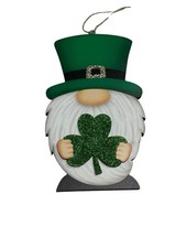 st patrick's day hanging decor 6 inches wood gnome clover