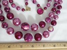Vintage Hong Kong Signed Graduated Two Strand Marble Lucite Purple Necklace — photo 3