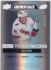 21/22 UD CREDENTIALS JOEY KEANE DEBUT RC SP ROOKIE /999 #95