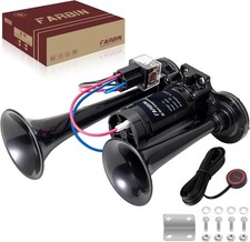 Black Air Horn for Truck Train Horn for Car Loud Car Horn with Button Truck Horn