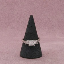 sterling silver past present future cz engagement ring size 9