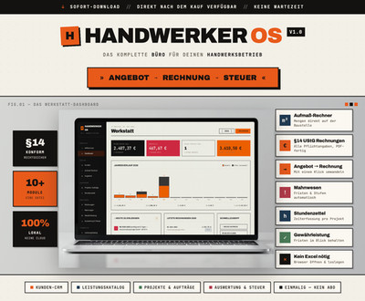 Handwerker OS   All-in-One Software | Aufmaß, Rechnungen, Stundenzettel & Kunden