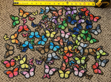 Patch Lot - 100 Patches - Butterflies - 100 Iron-on Patches 50/50 Large  Small