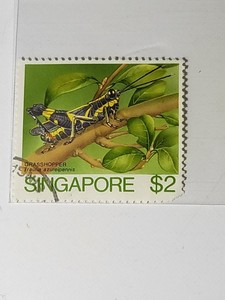 Singapore 1985 Insects Definitive Stamp - Grasshopper $2