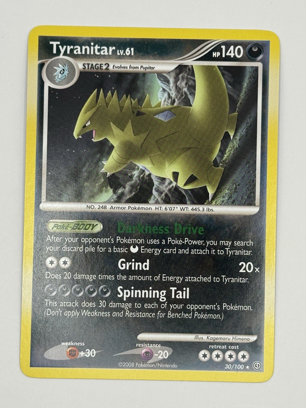 Tyranitar 30/100 Stormfront Rare Regular Pokemon Card LP