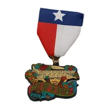 '14 Institute Of Texan Cultures Hats Off To Fiesta W Texas Flag Ribbon Medal Pin