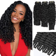 Burmese Curly Human Hair Bundles 24 26 28 Inch Natural Black Burmese Curly Bundl