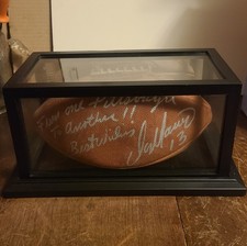 Miami Dolphins Dan Marino QB Wilson fútbol americano autografiado RARO mensaje de Pittsburgh