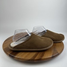 Womens Nordstrom Rack Brown Faux Suede Shearling Slip On Slippers Size 7 - 8
