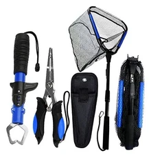 Floating Telescopic Folding Net with 7 Inch fishing net +fishing pliers set