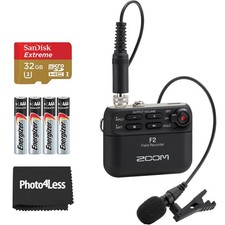 F2 Ultracompact Portable Field Recorder with Lavalier Microphone with Flash 3...