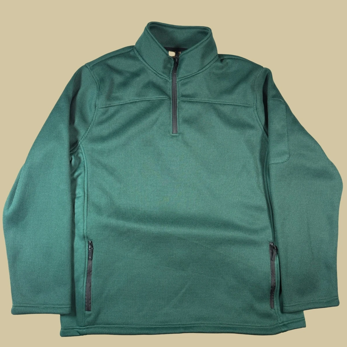 Pull Polaire Vert Telluride Clothing Co. Homme - Taille XL - Quart Zip
