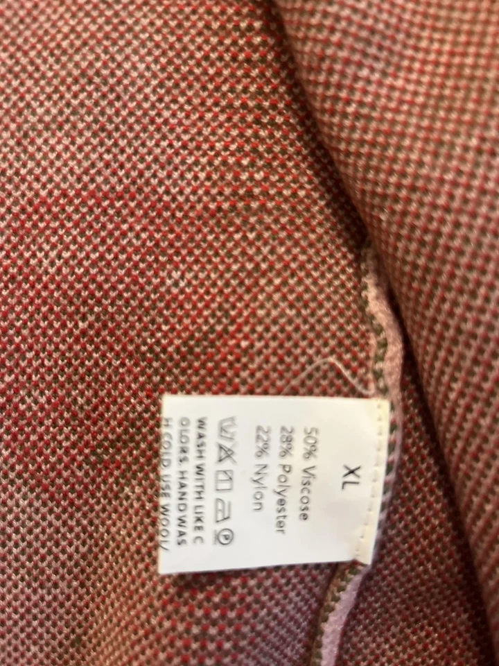 Cárdigan suéter fresa para mujer XL rosa frente abierto patrón de frutas por todas partes Foto 2 de 4