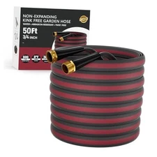 50ft Non-Expanding Garden Hose with 8-Layer Latex Polyvinyl Chloride (PVC)
