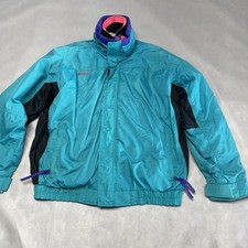Vintage Columbia Jacket Mens L Black Purple Teal Pink Bugaboo Ski Fleece 90s