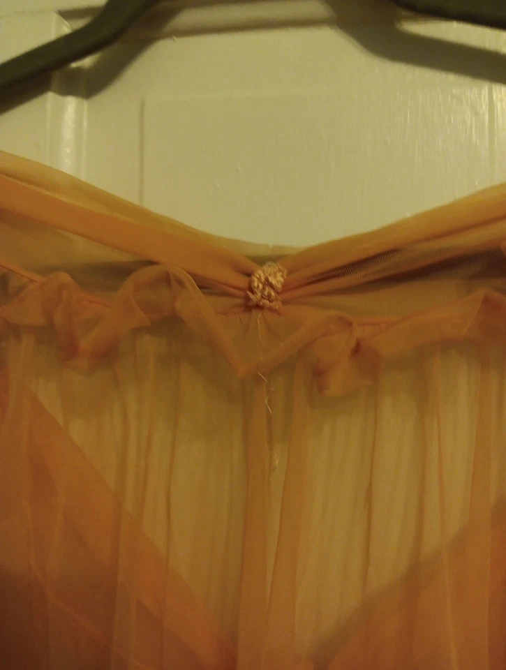 Al Sterling Lisette Sheer Chiffon Peignoir Robe, Flamingo Color - Image 4 of 4