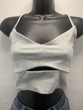 Alo Yoga Alosoft Highlight Bra Size M Tank Athletic Color Heather Grey