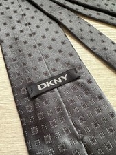 Mens Gray DKNY Spotted Neck Tie