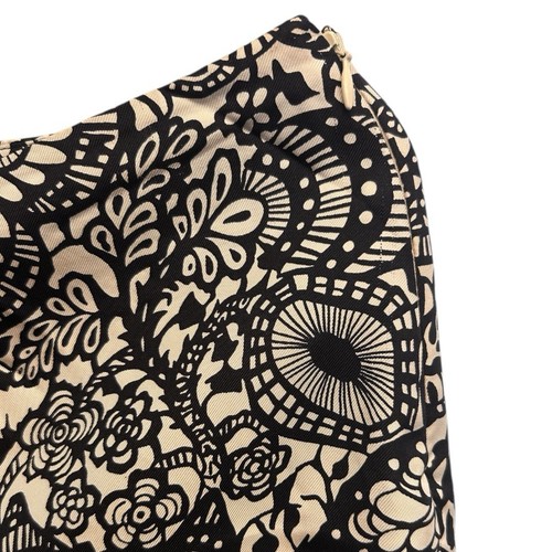 Ann Taylor 100% Silk Pants Black & White Floral Print Lined Classic Size 10 - Picture 3 of 6
