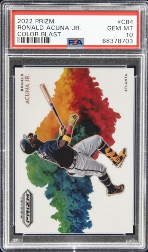 2022 PANINI PRIZM COLOR BLAST #CB4 RONALD ACUNA JR. PSA 10