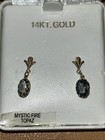 Solid 14K Gold Mystic Topaz Stud Earrings
