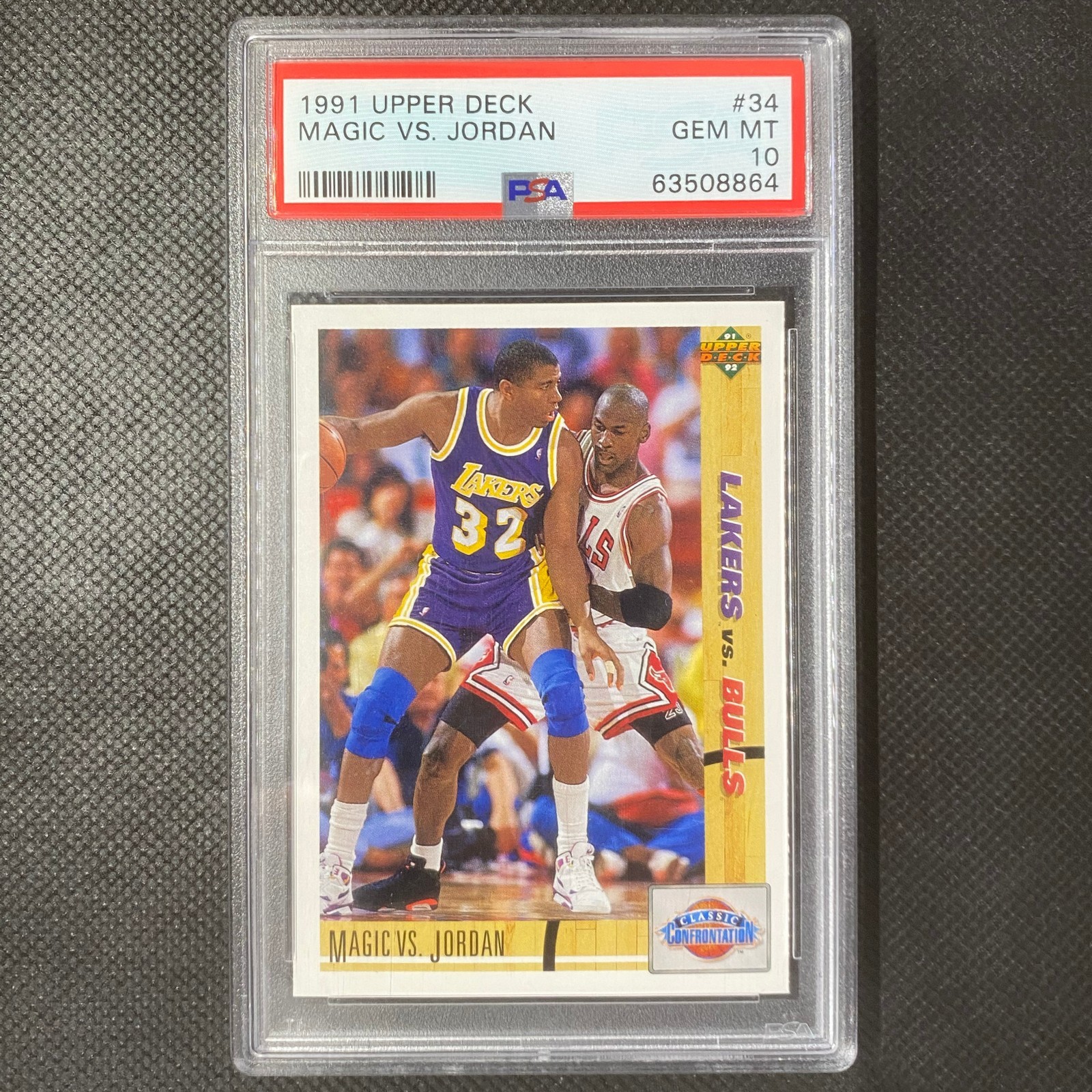1991-92 Upper Deck Basketball - #34 Michael Jordan Vs. Magic Johnson PSA 10 GEM