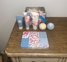 Cath Kidston Pamper Picnic Tin Set Cottage Patchwork Body Care New