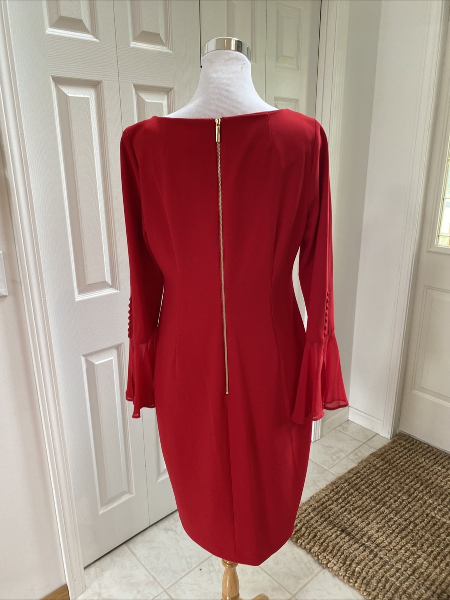 mint chiffon sleeve hook & eye bodycon dress CALVIN KLEIN BELL SHEATH DRESS, RED, 12 Mint! Mini dress Size:45 / US 18 - Regular priority-04-summers-rose-shirred-ankle-gown-white Black Tie Dress Code Hang Or Line Dry