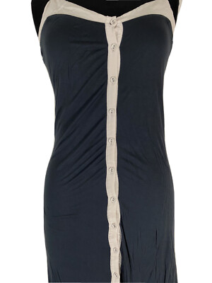 BELLA LUXX LOS ANGELES Sleeveless Spaghetti Maxi Dress Dark Gray / Ivory Sz  M | eBay