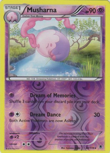 Musharna - 40/119 - Rare - Reverse Holo x1 - Lightly Played - XY Phantom Forces