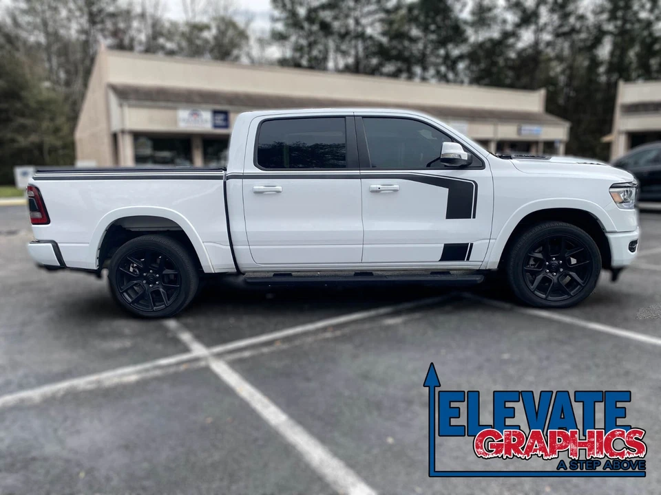 Calcomanías 2019-2025 para Ram 1500 Side Hustle rayas de vinilo pegatinas gráficas Foto 2 de 4