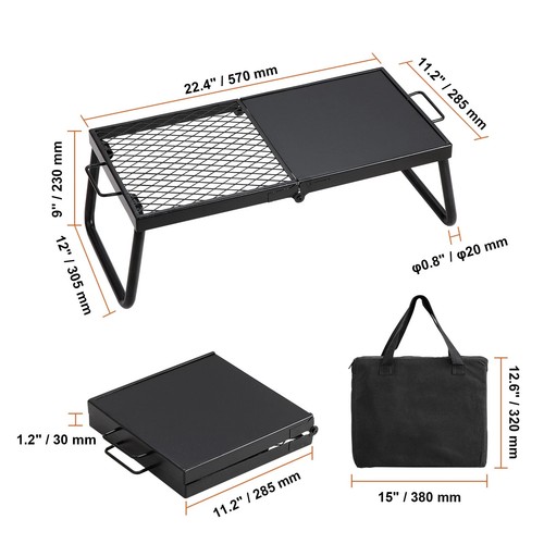 Folding Campfire Grill Portable Camping Fire Pit Steel Outdoor BBQ Picnic - 第 7/12 張圖片