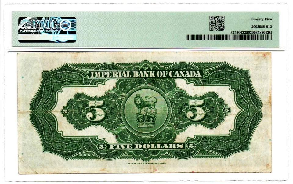 Canada Toronto, ON- Imperial Bank of canada 1.11.1933 Ch.# 375-20-02 PMG VF25 - Image 2 of 2