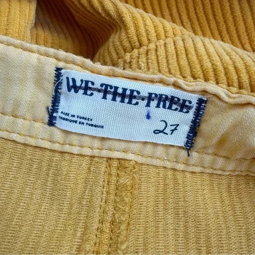 NWT We The Free Osaka Cord Jeans Mid Rise Pants Cropped Barrel Gold Yellow 27 - Picture 6 of 9