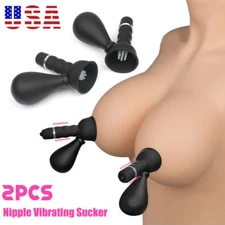 Electric Vibrating Breast Nipple Clamps Sucker Vacuum Enhancer for Women Sex Toy