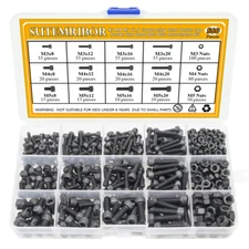 Sutemribor M3 M4 M5 Alloy Steel Socket Cap Screws Hex Head Bolt Nuts...