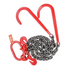 3/8" x 3' G80 Tow Chain J Hook V-Chain Bridle Grab Hook Wrecker 15600 lbs