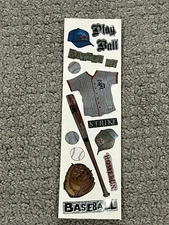 Vintage Hambly Silver Foil Baseball Sticker Strip 1 Strip