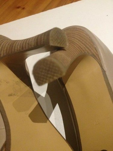 Senso High Heels Stone Bow Peep Toe Platform Leather Beige Cork Wood Pumps Nude - Picture 7 of 10