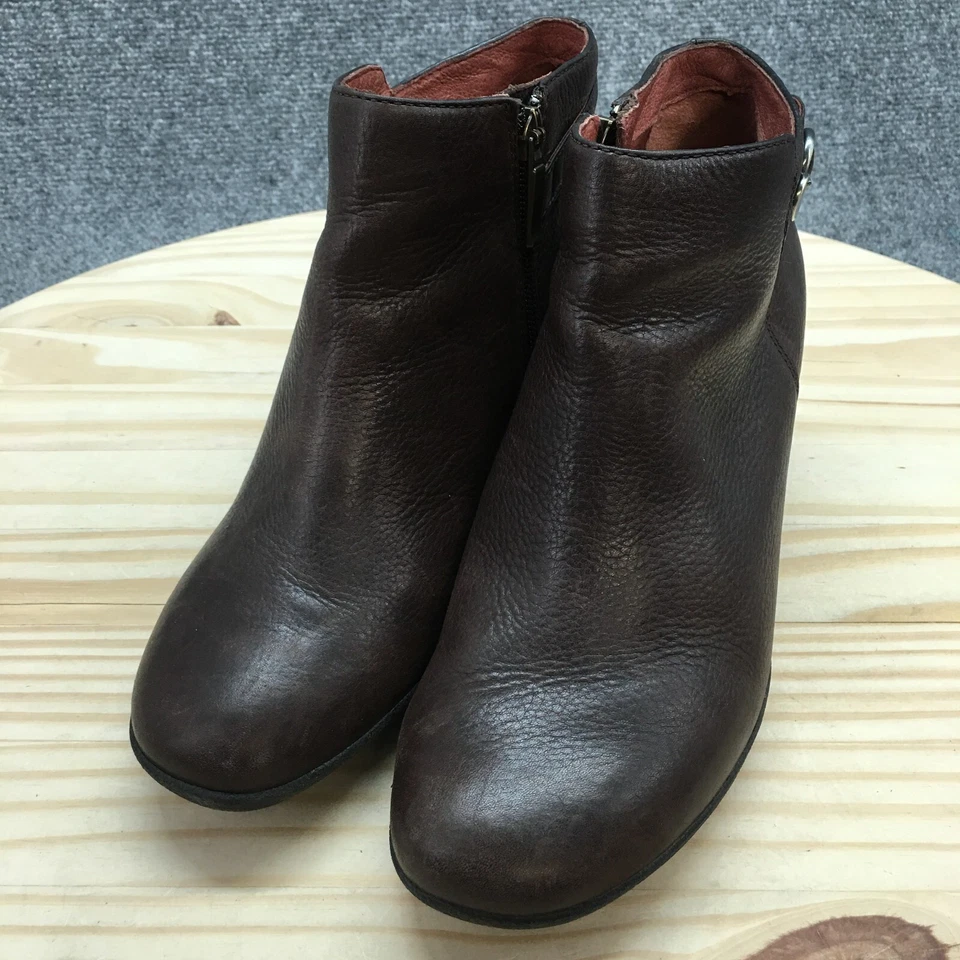 Dansko Botas Mujer 40 Perry Informales Cremallera Lateral Botín al Tobillo Marrón Cuero Tacones Foto 3 de 4
