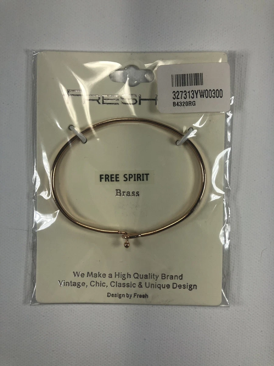 Fresh Co Brass Bangle Bracelet Free Spirit Rose Gold New