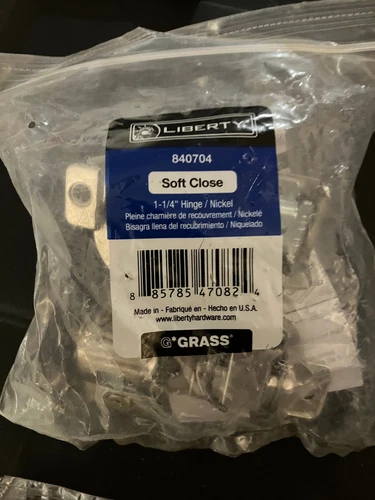 Liberty 840704 Nickel Plated 1-1/4" Soft Close Hinge (1 Pair) CABINET DOOR