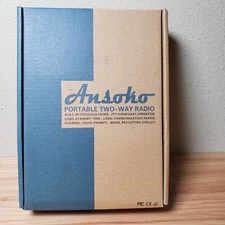 Ansko VHF/UHF FM Transceiver Portable Two Way Radio Set Black New In Box