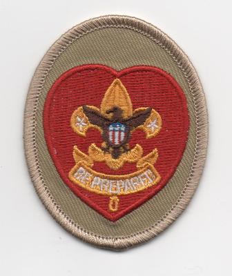 Life Rank Patch, Oval, Tan, w/ new ''Scouting America'' Back, Mint!