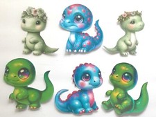 3D Cut Colorful Dinosaurs Flowers Scrapbook Card Embellishment 3985