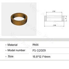 50 Set Plastic Part Washer Spacer Clip for Fuel Injector 15.8 x 12.1 x 4 mm