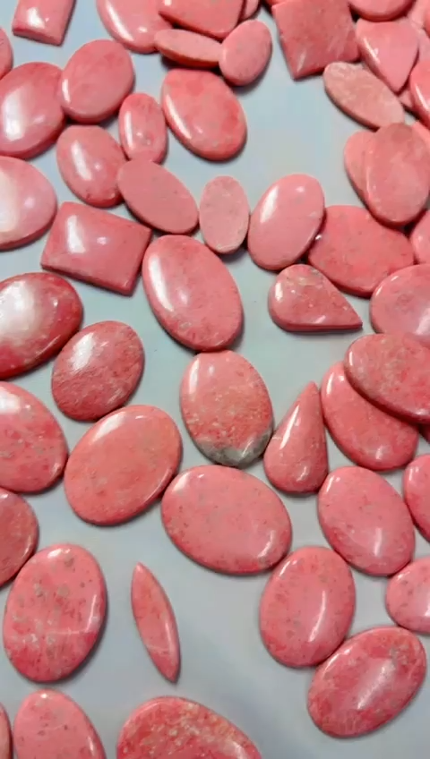 画材 Thulite genuine SUPERB NATURAL NORWAY PINK THULITE RECTANGLE CABOCHON