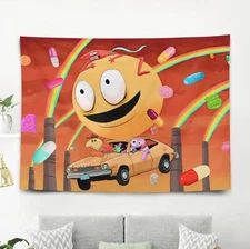 Smiling Friends Tapestry Wall Decor Wall Hanging for Bedroom Kids 7x5ft 5x3ft