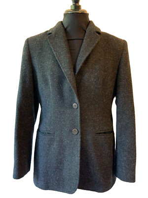 Marks & Spencer St Michael Grey Wool Mix Buttoned Jacket 10 Petite